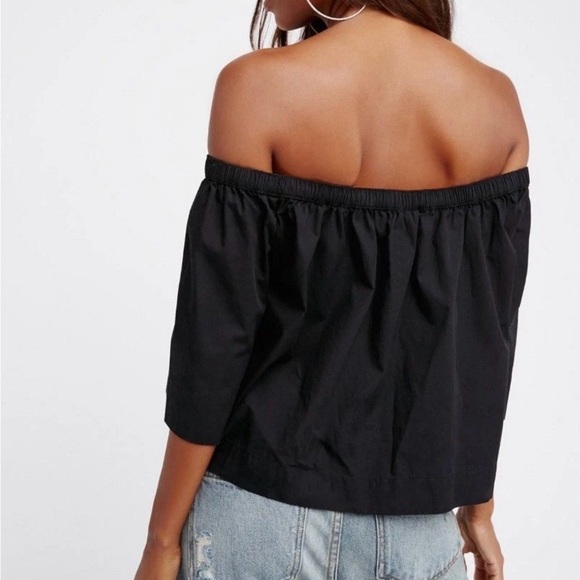 Free People Black Off-Shoulder Blouse - Picture 3 of 11